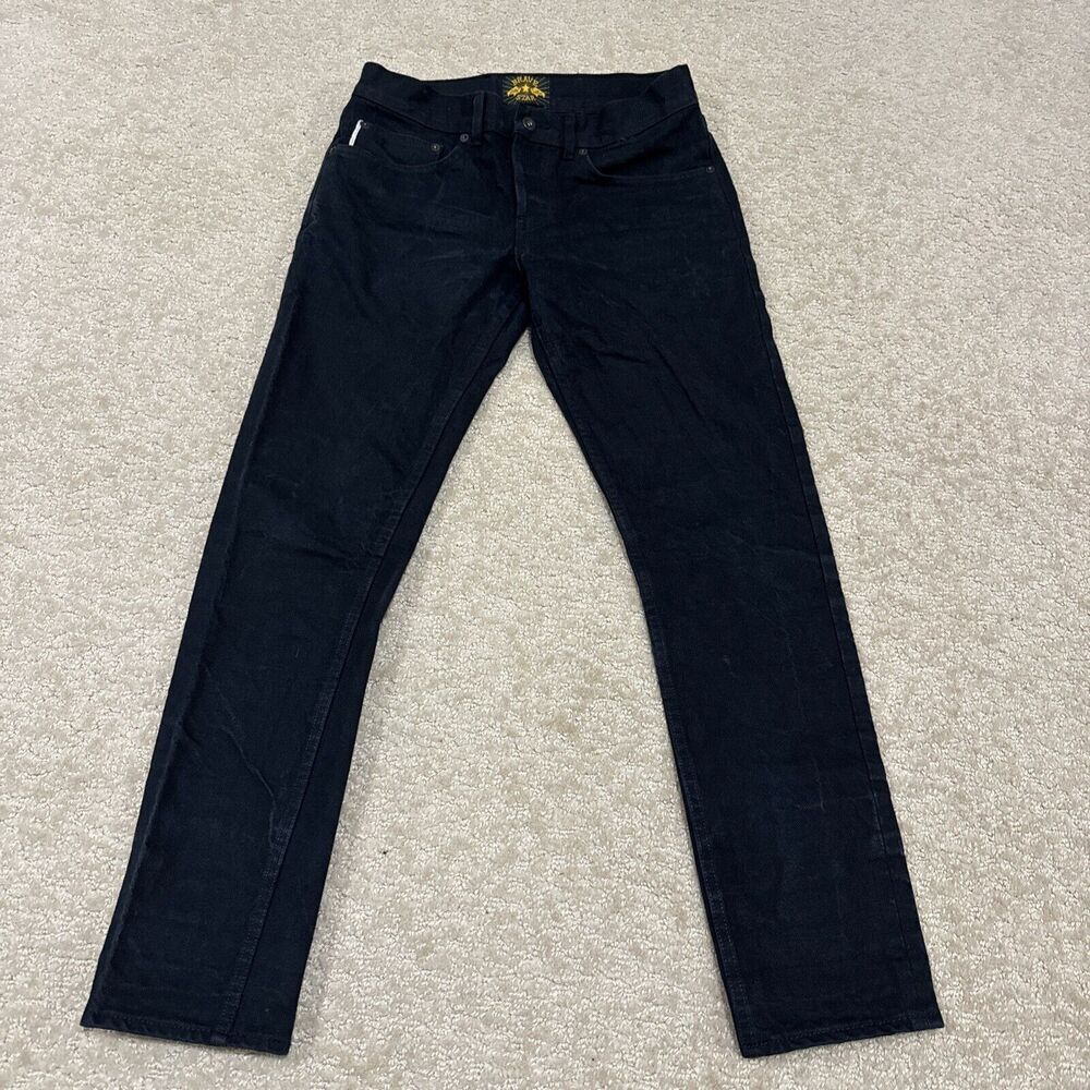 Brave Star Denim Black Selvedge Jeans Straight Fit Made In USA Size 31